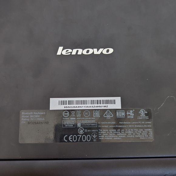 Lenovo Yoga Tablet Bluetooth Wireless Keyboard BKC800 - Picture 6 of 7